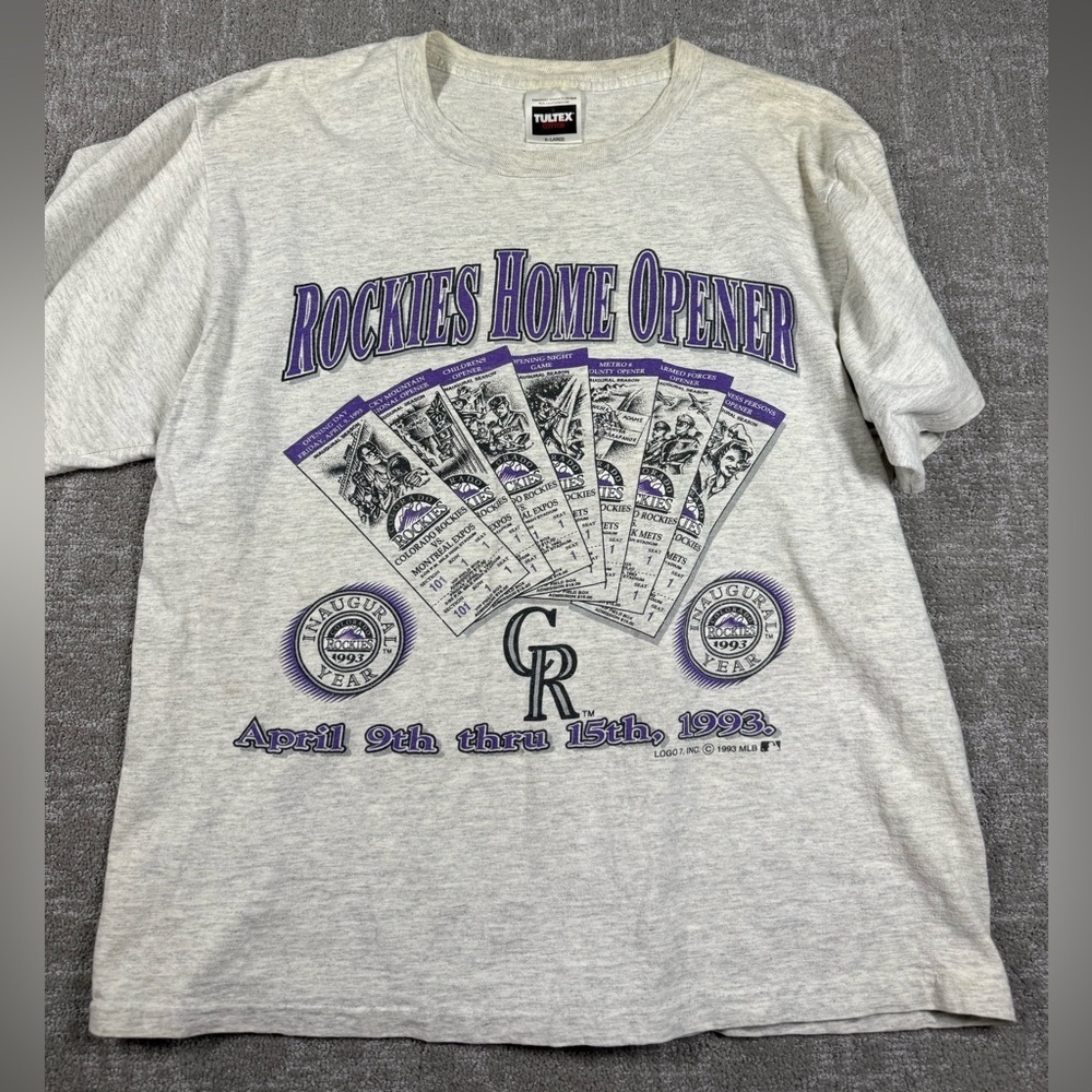 Rockie Baseball Home Opener 1993 Vintage Mens T-Shirt XL
